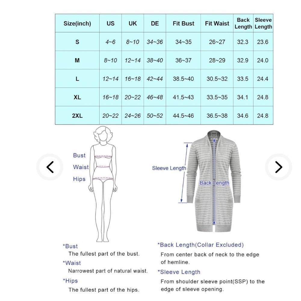 Grace Karin Color Block & Striped Sweater Cardigan Sz. 2XL - Picture 5 of 12